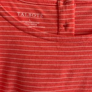 Talbots Short-sleeved Striped Coral T-Shirt